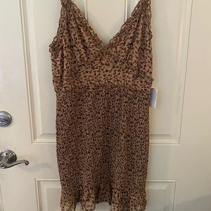 Mini Floral Tan Dress NWT